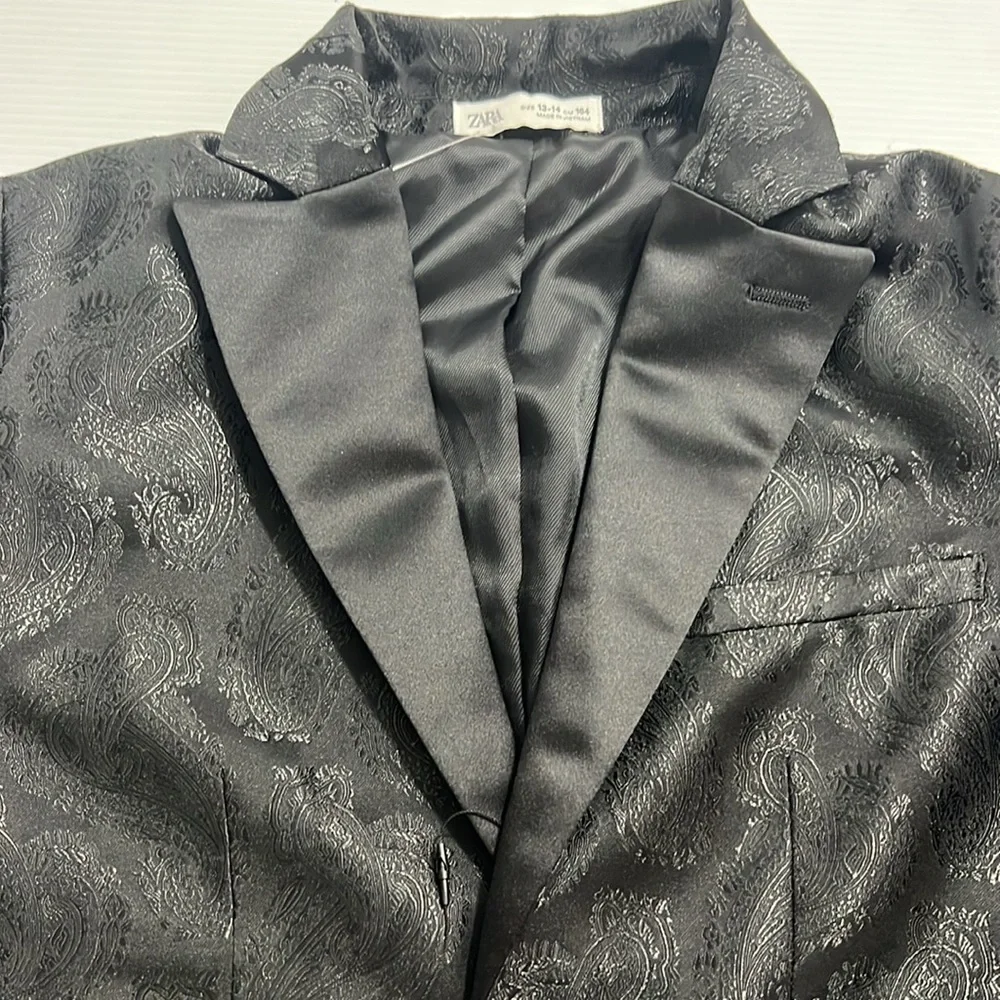 Zara Dress Blazer Black Satin New Boy’s Size 13-14